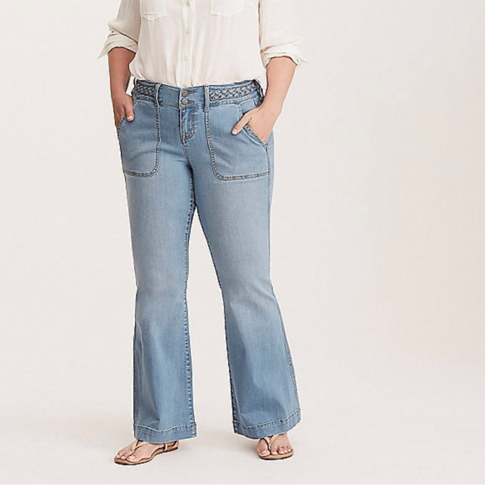 ISO Torrid Insider Braided flare jeans